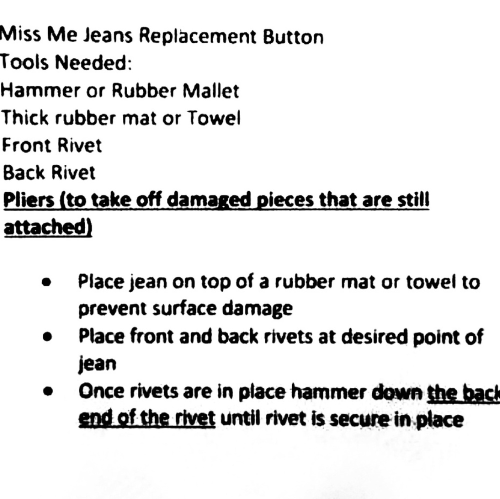 Authentic MISS ME Replacement Button Rivets - Picture 2 of 2